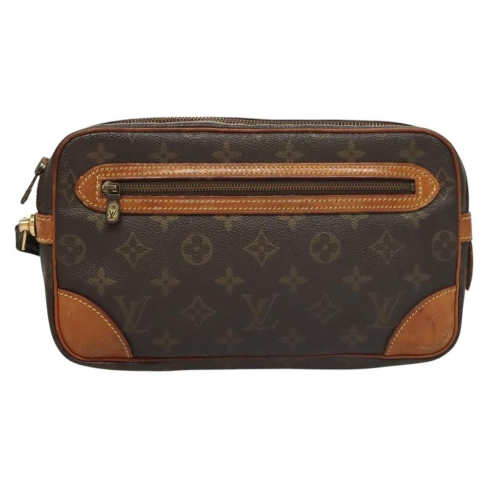 Louis Vuitton Monogram Marly Dragonne GM Clutch Bag Brown